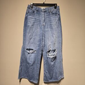 PTCL Ethical Clothing Women's Size 32 Wide Leg Baggy Jeans Distressed